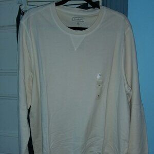Club Room Mens XL Papyrus White French Terry Pullover Sweatshirt NEW 47" chest